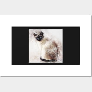 Siamese Cat Lover Graphic Art Paint Splatter Design Snowshoe Pretty Cats Posters and Art